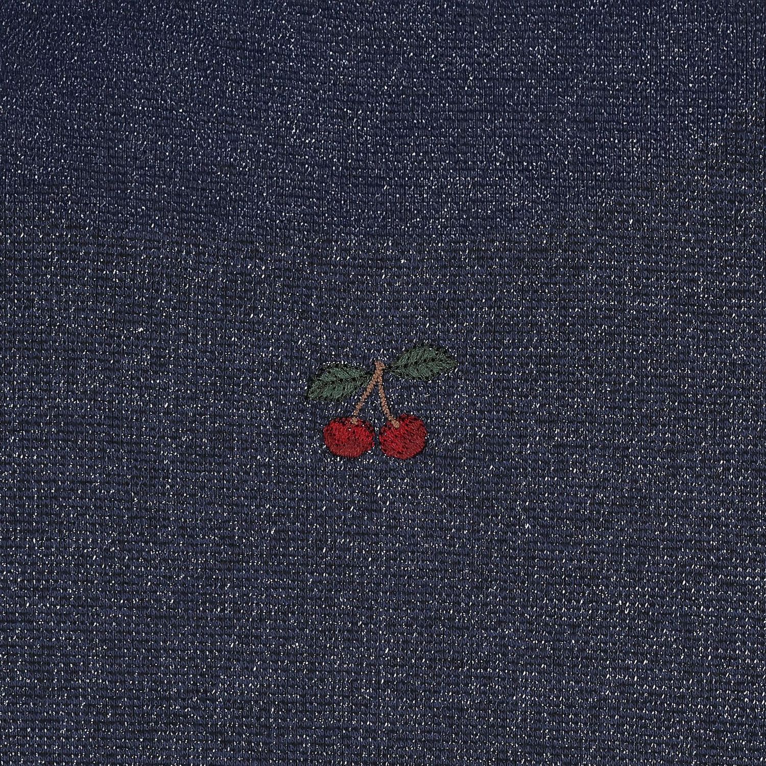 Girls Navy Blue Cherry Long Sleeve top, 1, hi-res