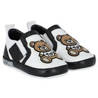 White & Black Teddy Bear Pre Walker Shoes, 1, hi-res