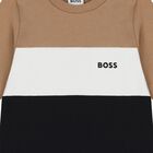 طقم بدله رياضيه بالشعار للاولاد باللون البيج , 1, hi-res