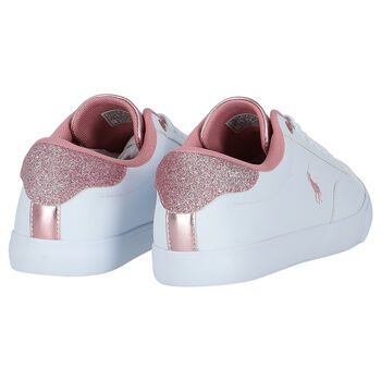 Girls White Logo Trainers