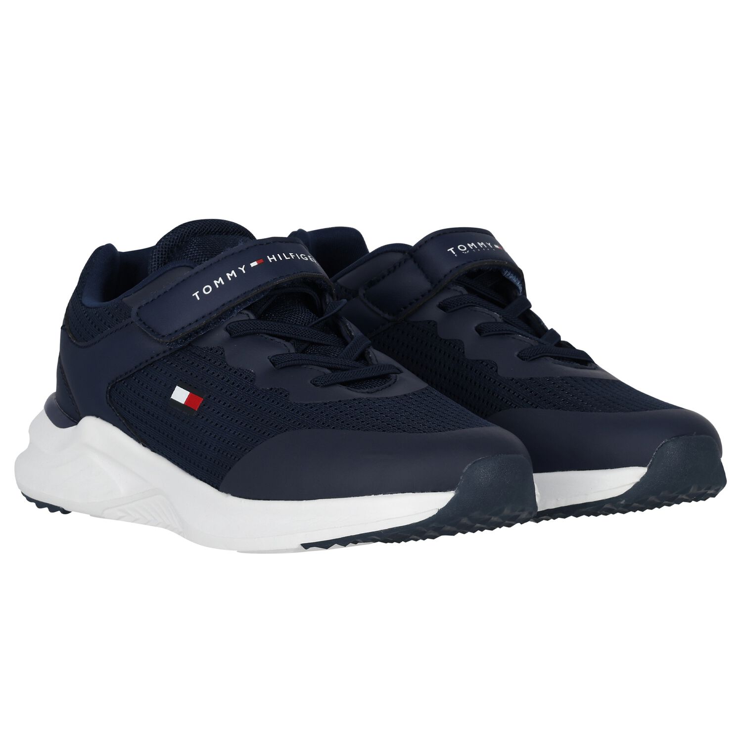 Boys Navy Blue Logo Trainers, 1, hi-res image number null