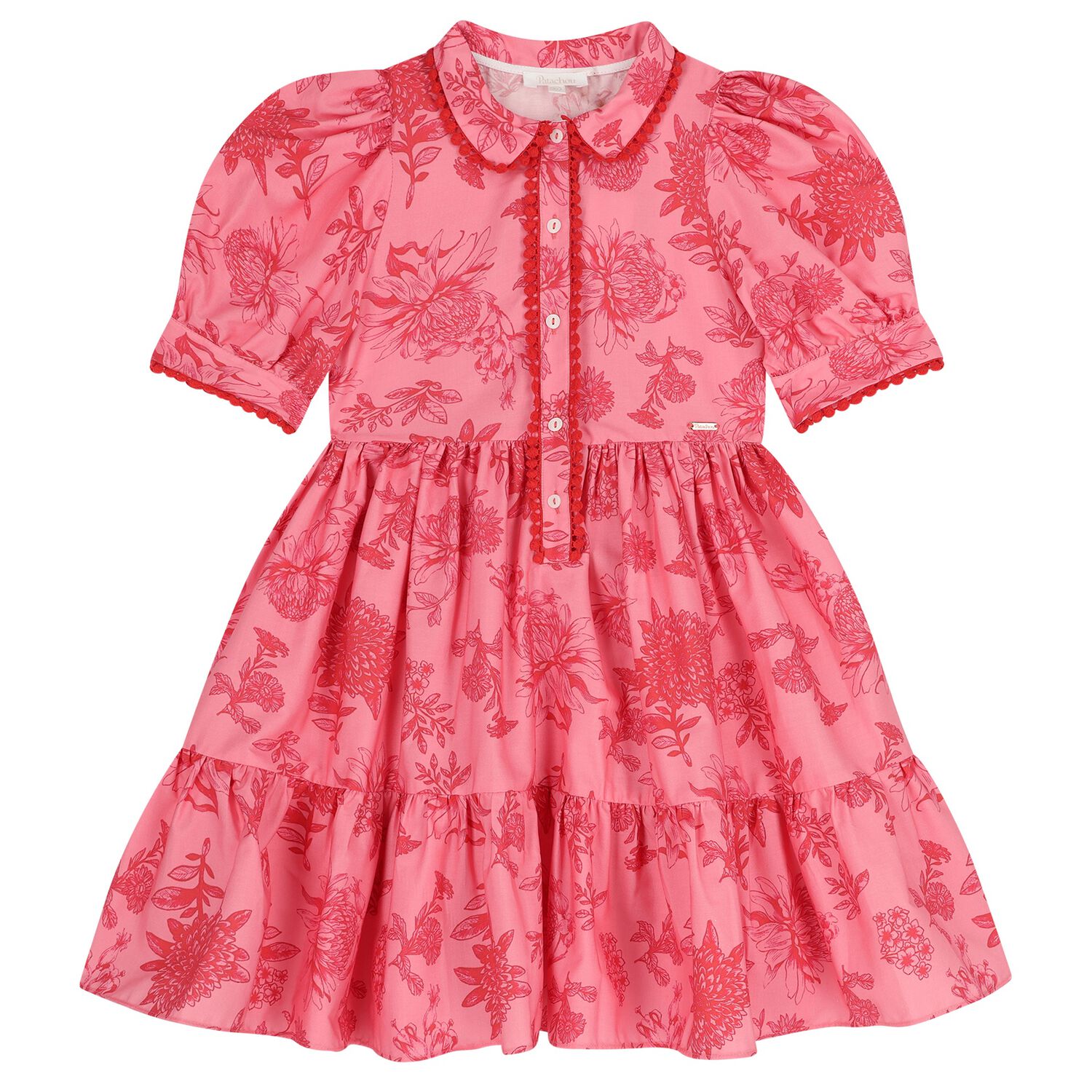 Girls Pink Floral Dress , 1, hi-res