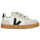 White & Grey Leather & Suede Trainers, 1, hi-res