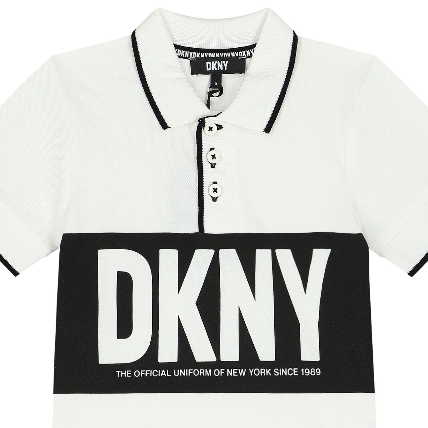 تيشيرت بولو أولاد باللون الأبيض والأسود, 1, hi-res image number null