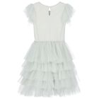 Girls Green Embellished Tutu Dress, 1, hi-res