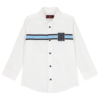 Aigner Boys White Logo Shirt, 1 Boys White Logo Shirt