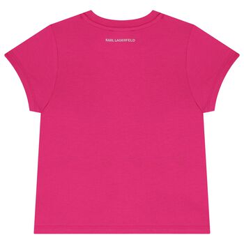 Girls Pink & Gold Logo T-Shirt