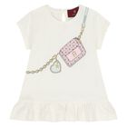 Younger Girls White & Pink Leggings Set, 1, hi-res