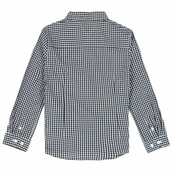 Boys Navy Blue & White Logo Shirt