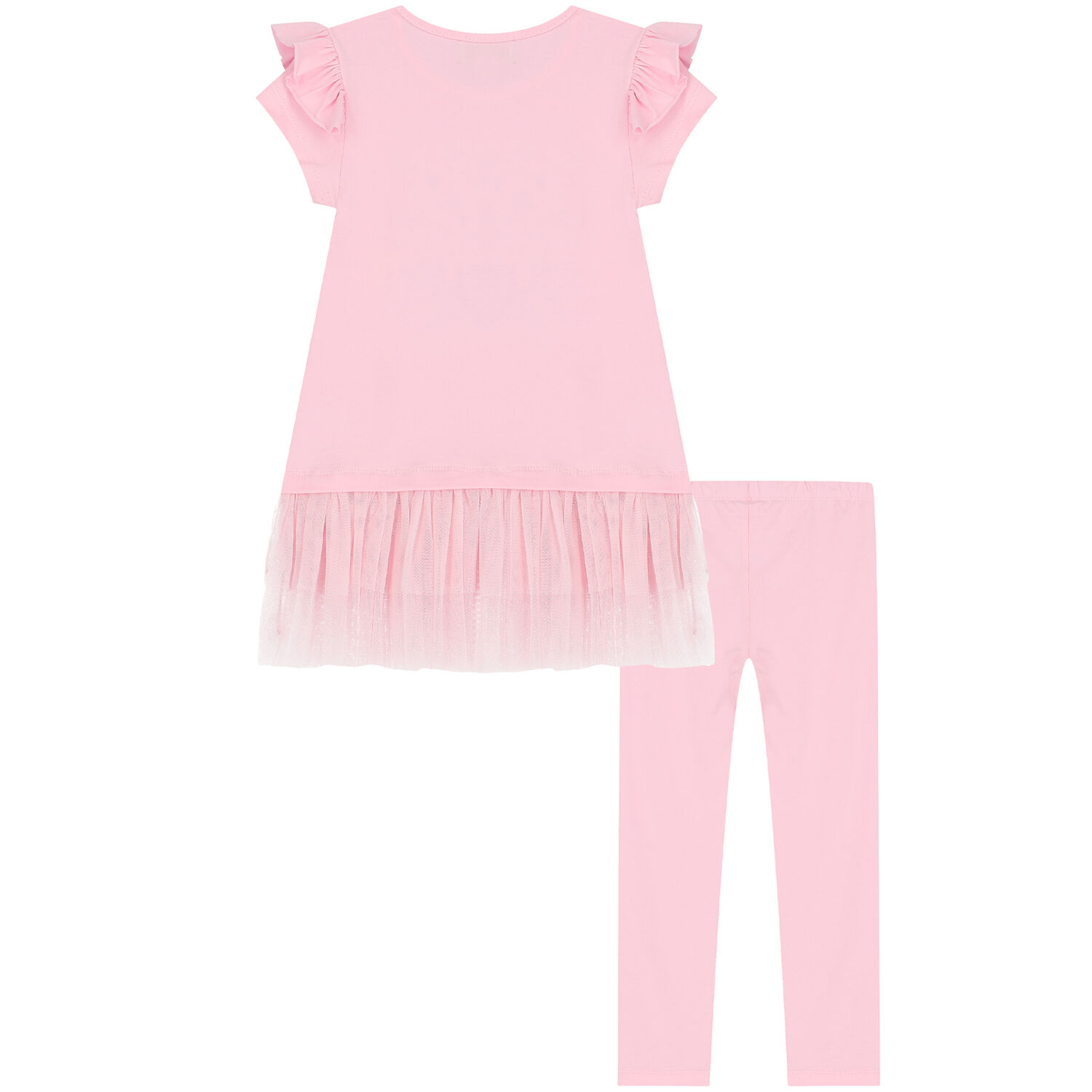 Girls Pink Embellished Flower Leggings Set, 1, hi-res