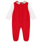 White & Red Teddy Bear Babygrow, 1, hi-res