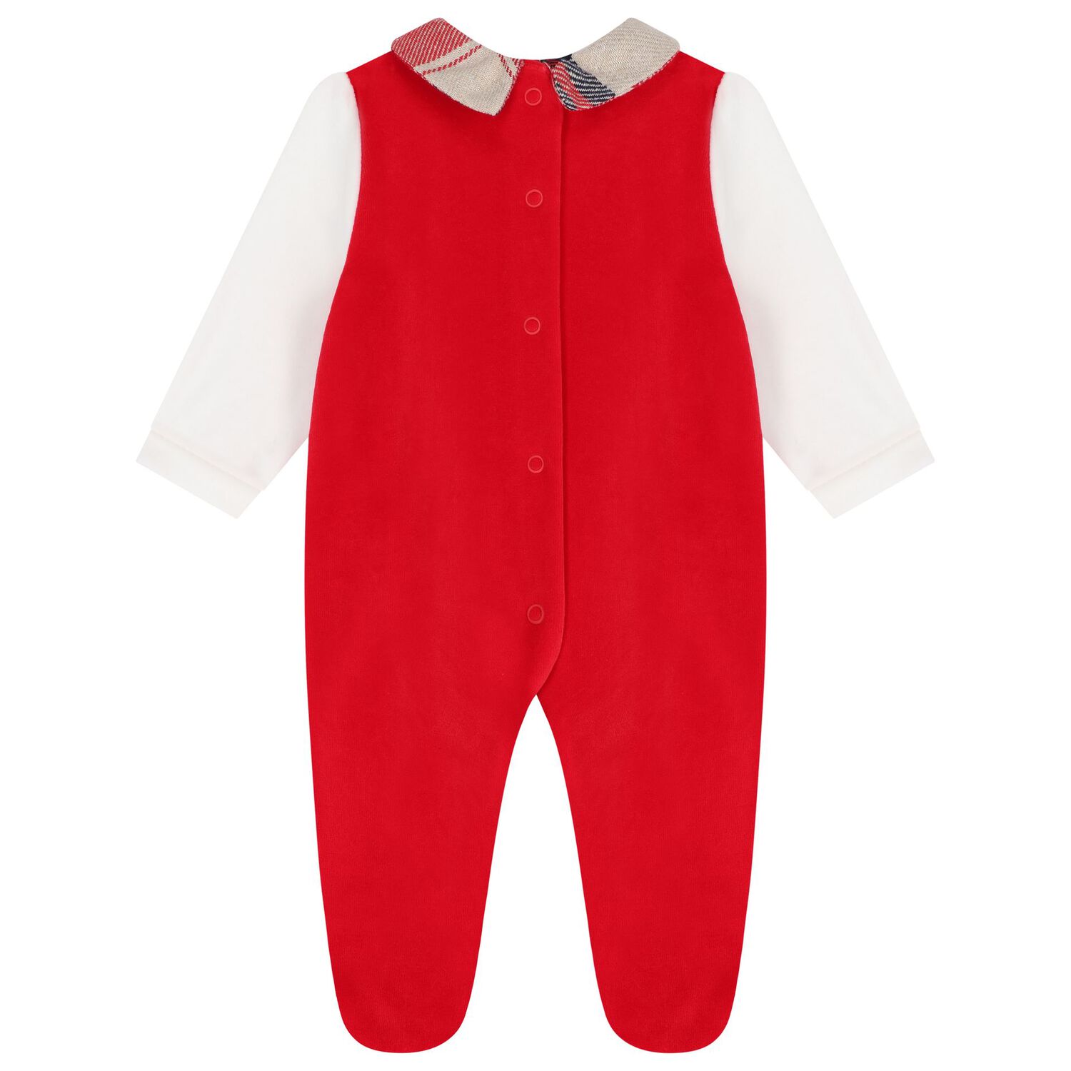 White & Red Teddy Bear Babygrow, 1, hi-res