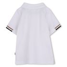 Younger Boys White Logo Polo Shirt, 2, hi-res