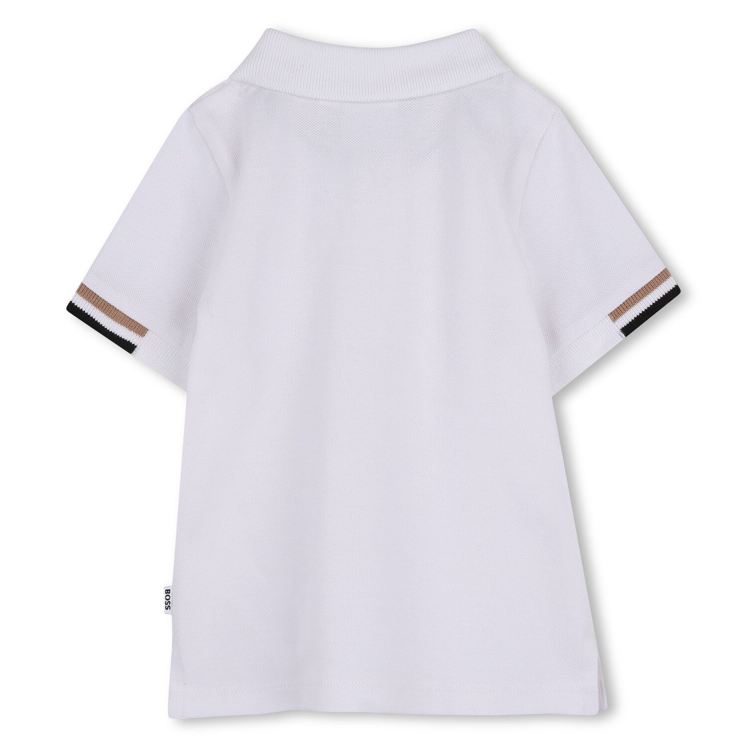 Younger Boys White Logo Polo Shirt, 2, hi-res