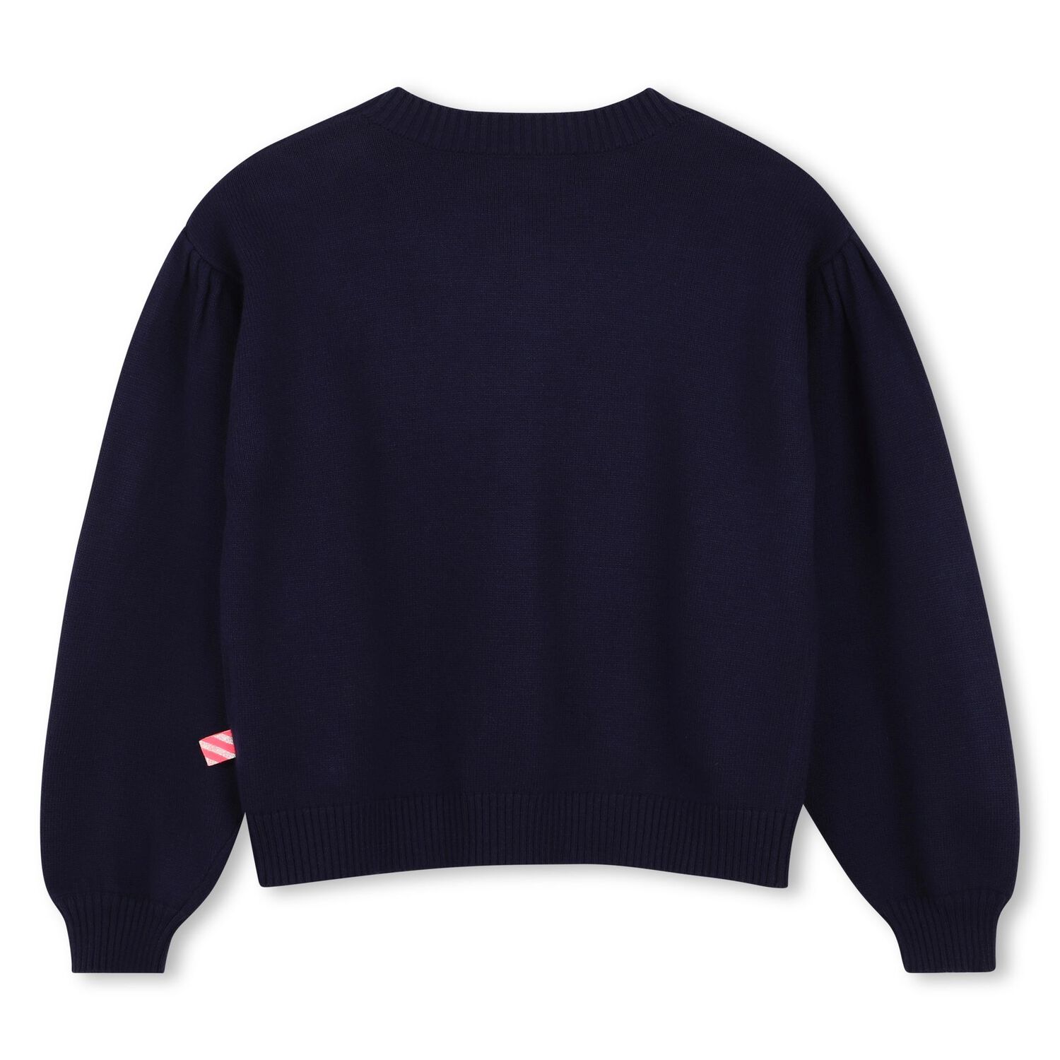 Girls Navy Blue Sequin Knitted Cardigan, 1, hi-res