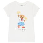 Girls White Polo Bear T-Shirt, 1, hi-res