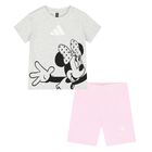 Younger Girls Grey & Pink Minnie Mouse Disney Shorts Set, 1, hi-res