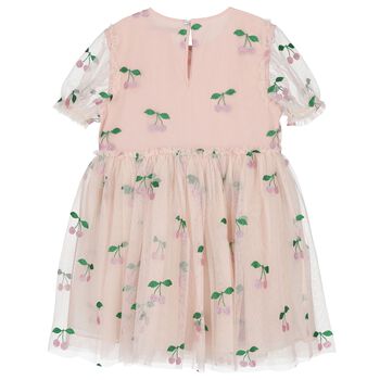 Girls Pink Cherry Tulle Dress