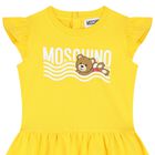 Younger Girls Yellow Teddy Bear Logo Dress, 3, hi-res