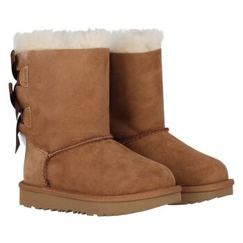 Younger Girls Chestnut Brown Bailey Bow II Suede Boots