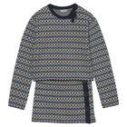 Girls Blue & Beige Knitted Skirt Set , 1, hi-res