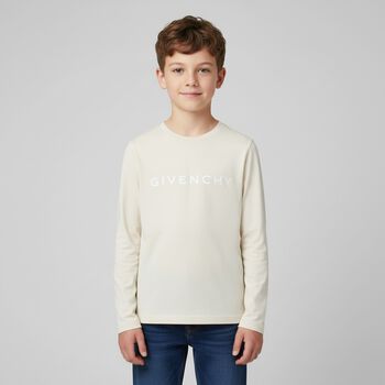 Ivory Logo Long Sleeve Top