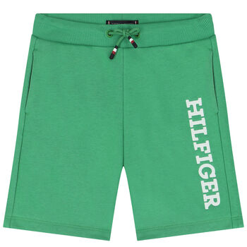 Boys Green Logo Shorts