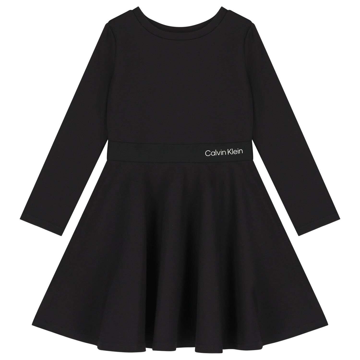 Girls Black Logo Dress, 1, hi-res