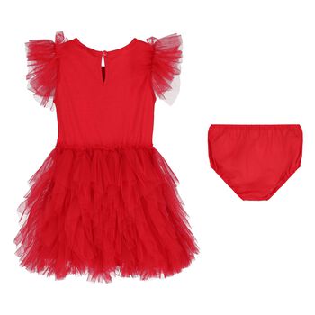 Baby Girls Red Embellished Tutu Dress Set