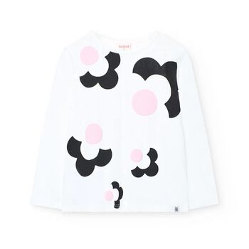 Girls Ivory Floral Long Sleeve Top