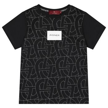 Boys Black Logo T-Shirt