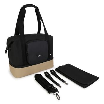 Black & Beige Logo Changing Bag ( 39CM )