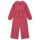 طقم بنطلون للبنات باللون الوردى , 1, hi-res