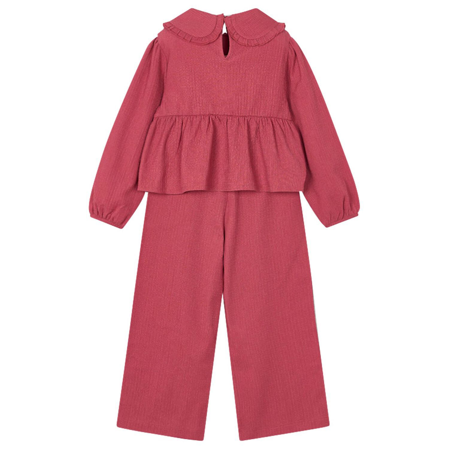 طقم بنطلون للبنات باللون الوردى , 1, hi-res