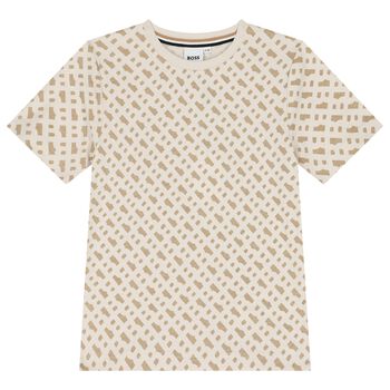 Boys Beige Logo T-Shirt