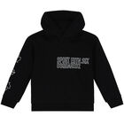 Black Maple Leaf print Logo Hooded Top, 1, hi-res