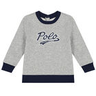 Baby Boys Grey & Navy Logo Tracksuit, 1, hi-res