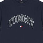 تي شيرت أزرق داكن بشعار للأولاد, 1, hi-res