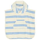 Boys Ivory & Blue Striped Hooded Poncho Towel, 1, hi-res