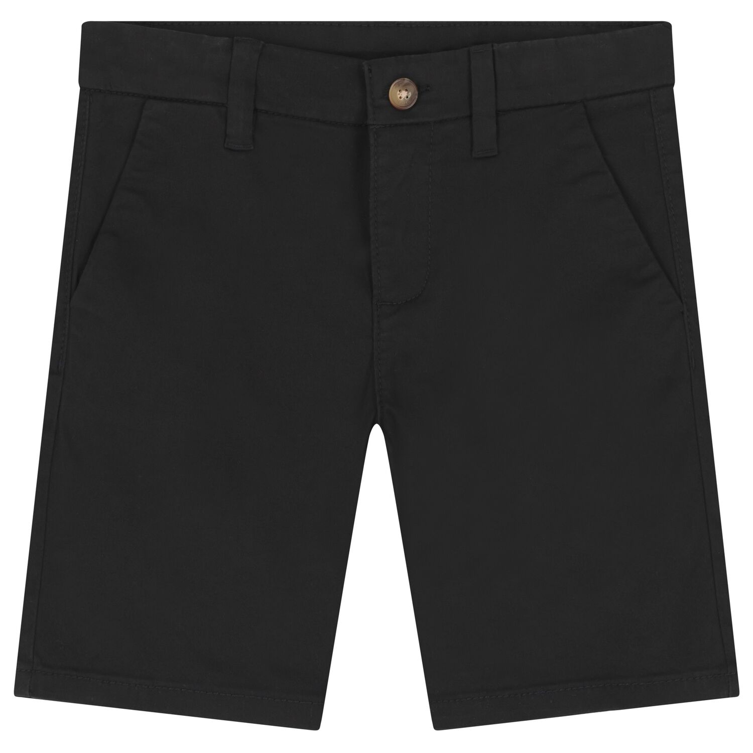 Boys Black Chino Shorts, 2, hi-res