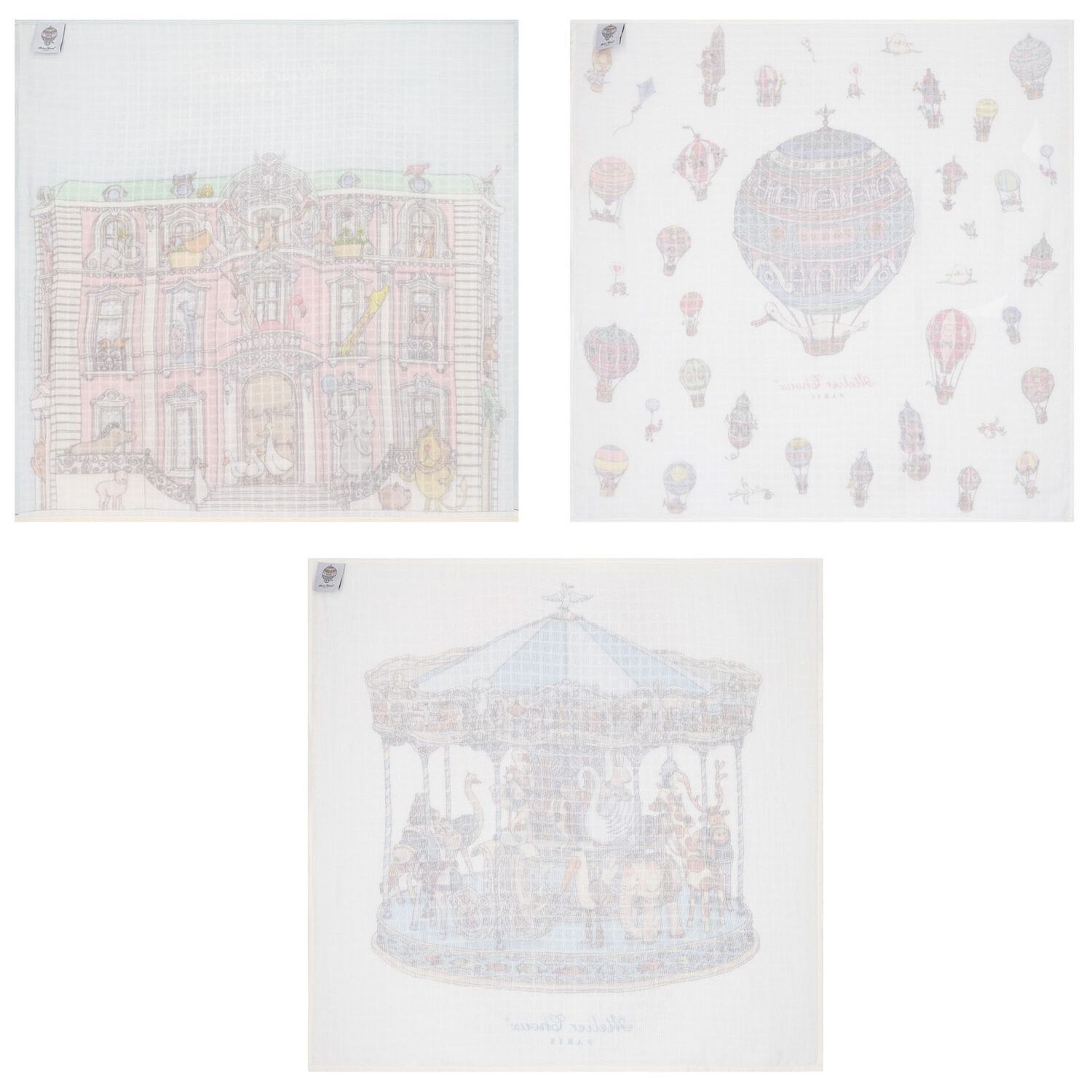 Baby Boys White & Blue Signature Carrés Gift Set, 2, hi-res