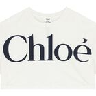 تيشيرت بنات بالشعار باللون العاجي, 1, hi-res