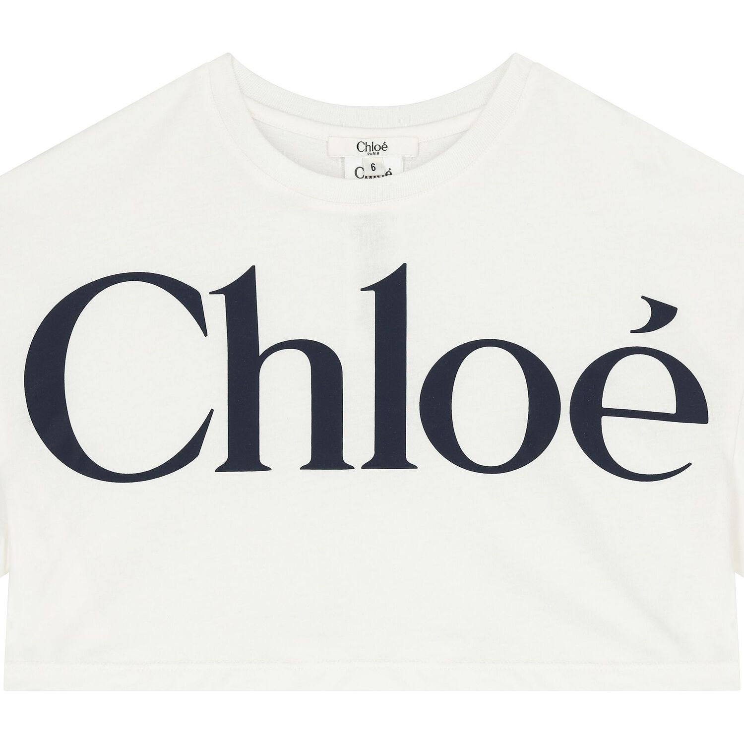 تيشيرت بنات بالشعار باللون العاجي, 1, hi-res