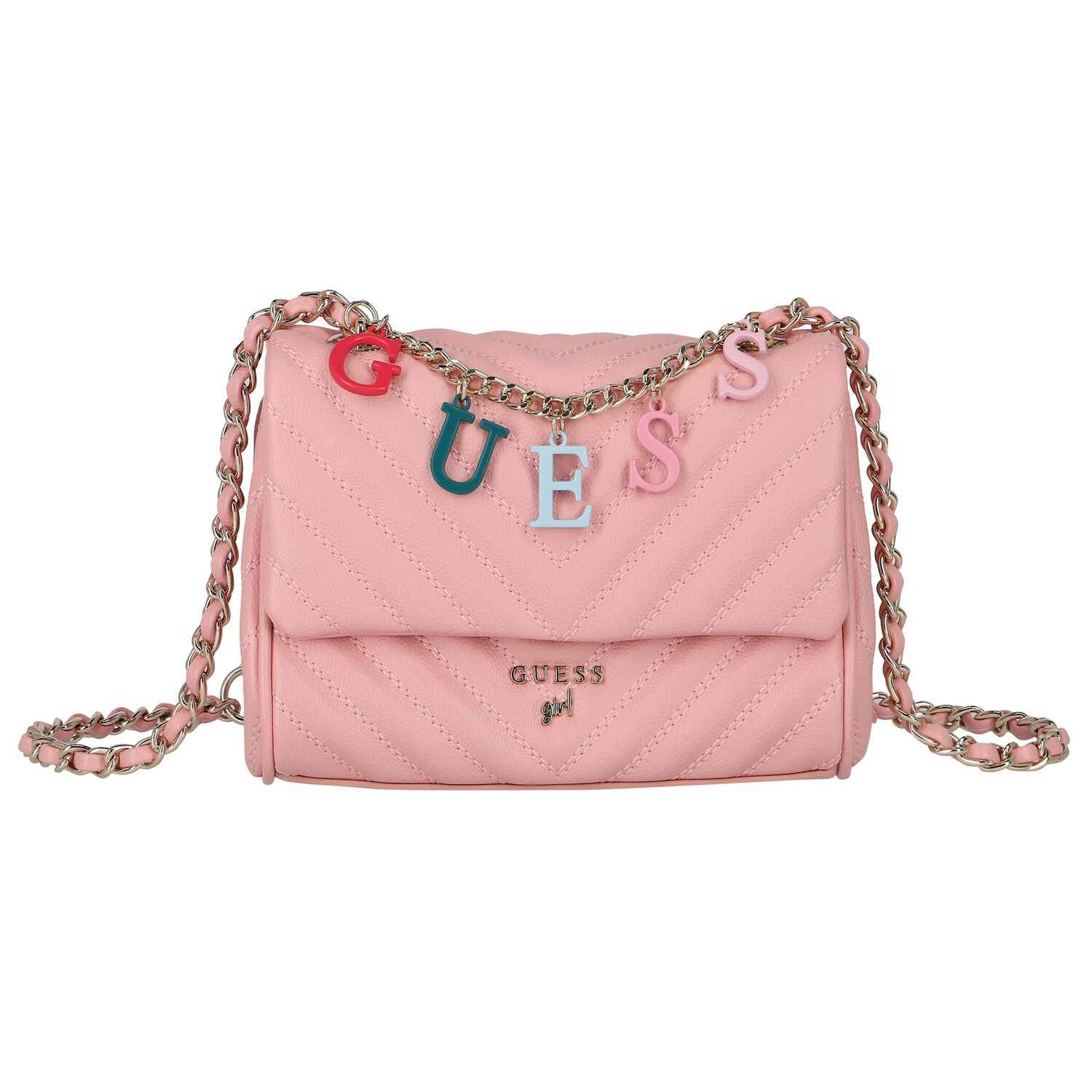Girls Pink Logo Handbag, 3, hi-res