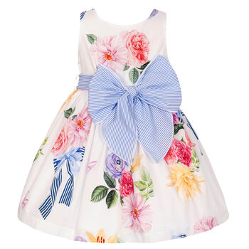 Girls White Floral Dress