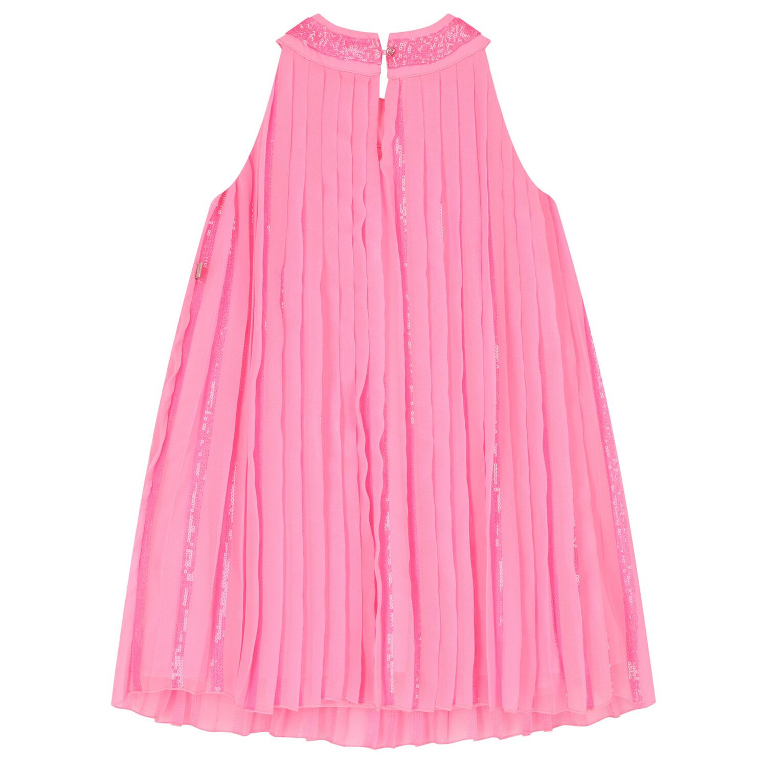Girls Pink Chiffon Pleated Dress, 1, hi-res