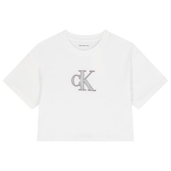 Girls White Logo T-Shirt