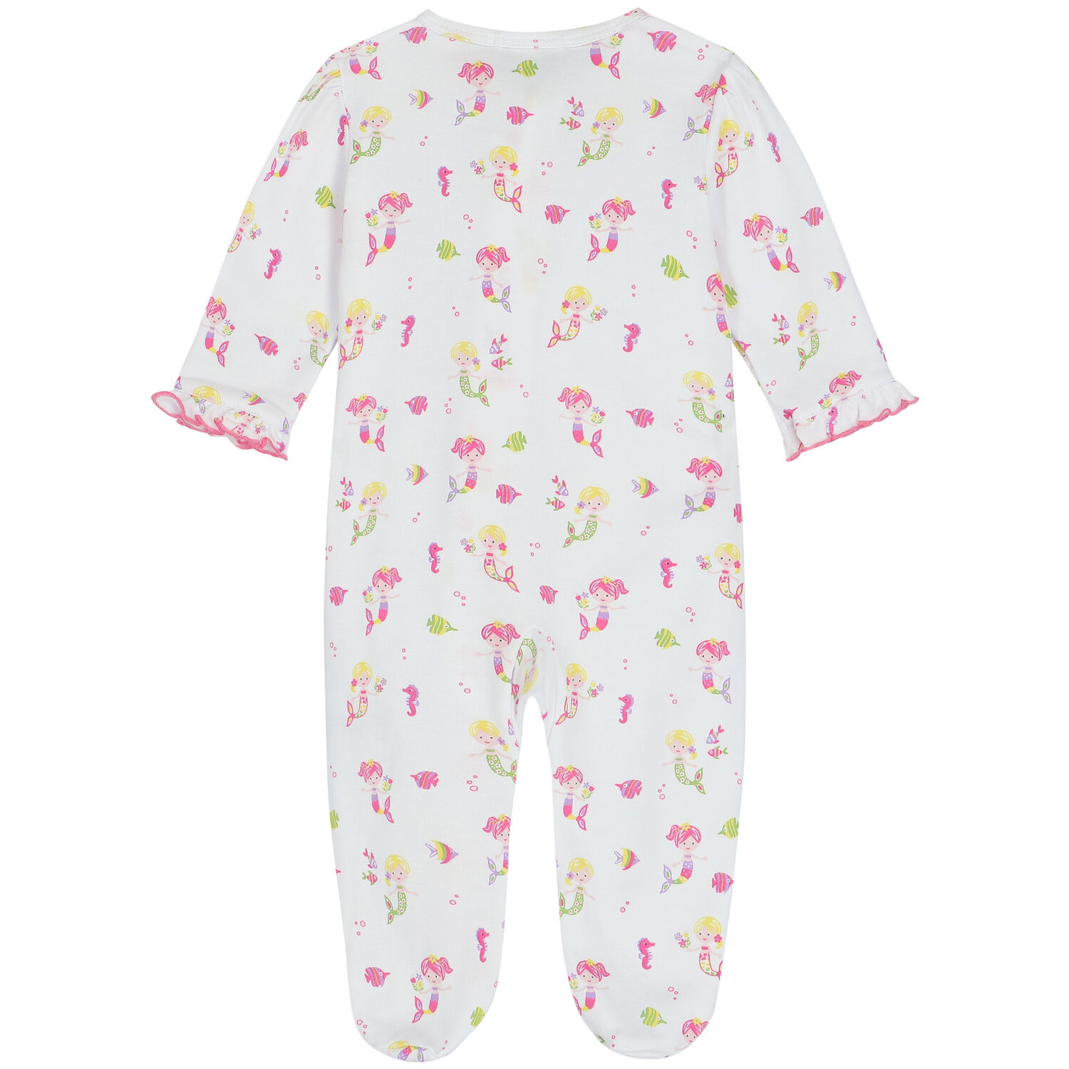 Baby Girls White Mermaids Babygrow, 1, hi-res