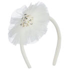 Girls White Tulle Headband, 3, hi-res