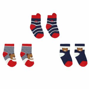 Baby Boys Red, White & Navy Socks ( 3-Pack )